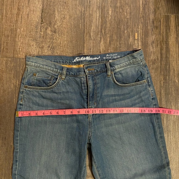 Eddie Bauer boyfriend midrise straight flannel lined jeans size 10 women’s. - Picture 6 of 14